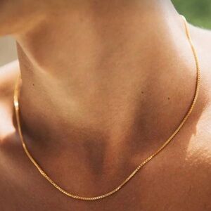 Gold Plated Stainless Steel Box Chain Necklace
